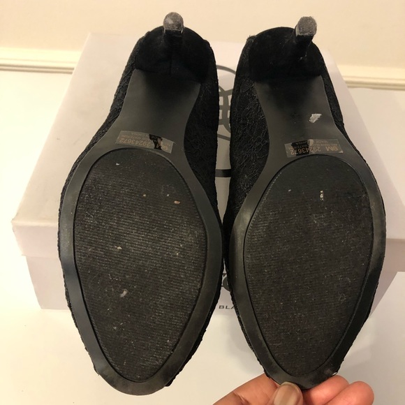 CATO Black Lace Peep Toe Heels - Picture 5 of 8